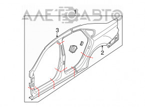 Left center pillar for VW Passat B8 16-19 USA