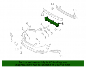 Lower center front bumper mount for Subaru Outback 10-14