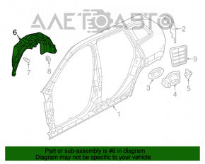 Rear right mudguard Jeep Cherokee KL 19-23