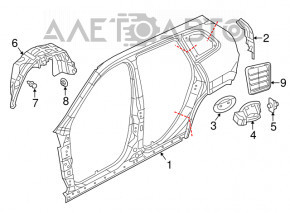 Rear right mudguard Jeep Cherokee KL 19-23