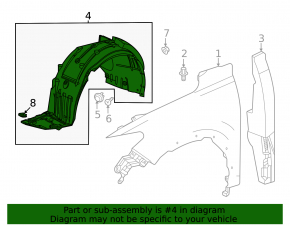 Front right fender liner for Honda HR-V 23-26