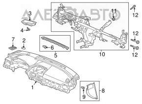 Front dashboard with AIRBAG Honda Accord 18-22 black