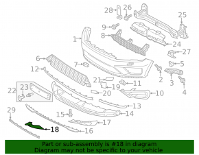 Right fog light cap for VW Touareg 15-17