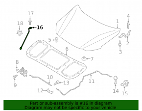 Bonnet support stick Hyundai Ioniq 17-22