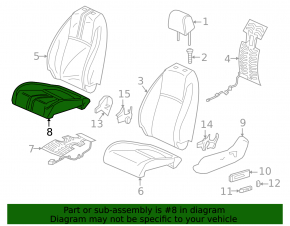 Honda Civic XI FE/FL 22-24 driver's seat upholstery, black leather