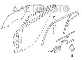 Glass of the rear right door Nissan Maxima A36 16-18