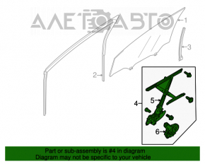 Front left window lifter with motor for Suzuki Kizashi 10-15