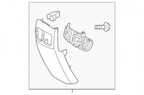 Rear center console trim Kia Forte 4d 17-18 rest black, scratches