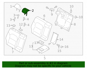 Kia Niro 17-22 HEV rear center headrest, PHEV cloth, black