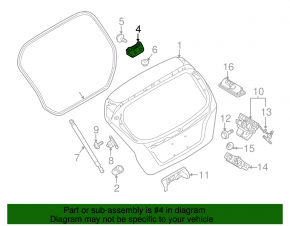 Left tailgate hinge Ford Fiesta 14-19 5d