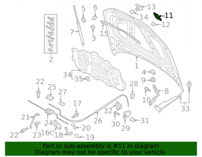 Hood lock loop right Audi A3 8V 15-20