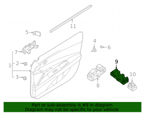 Front left window lift control Hyundai Elantra 21-23 auto