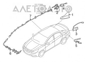 ROOF ANTENNA AMPLIFIER Hyundai Sonata 11-15 hybrid