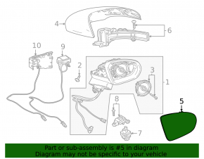 Left mirror element Mercedes A-class V177 19-22 heated, auto-dimming, BSM