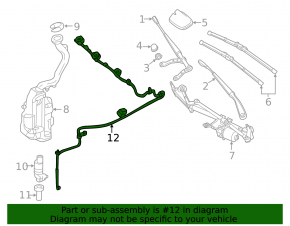 Mercedes CLA 14-19 heated windshield washer nozzle chain broken
