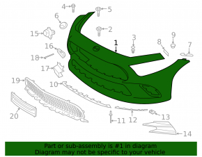 Bare front bumper Mercedes CLS-class C257 19-21 for parking sensors
