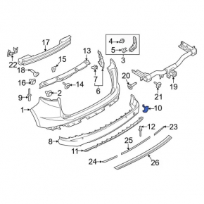 Rear bumper tow hook cap for Ford Edge 15-18 pre-restored SE, SEL, Titanium