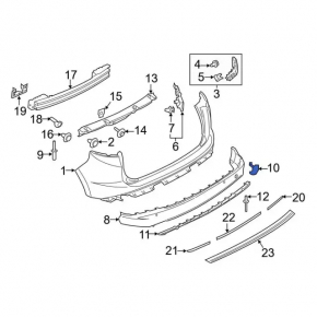 Rear bumper tow hook cap for Ford Edge 15-18 pre-restored SE, SEL, Titanium