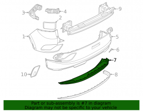 Volkswagen ID.4 23-25 rear bumper lip, black structure for parking sensors, worn