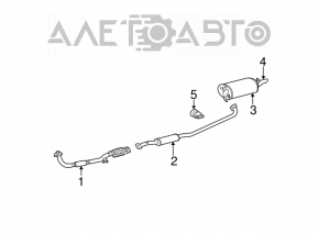 Exhaust line, middle part, Toyota Solara 2.4 04-06, with sensor