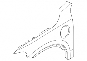 Front left wing Volvo XC90 25-26 T8 aluminum, type 2