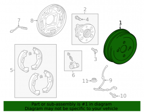 Rear left brake disc for Toyota Prius C 12-19