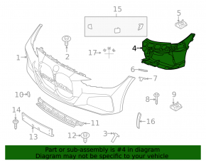 Front bumper mount, right, inner frame, BMW 4 Series G22 G26 21-25 M440i