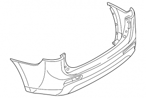Rear bumper bare Mitsubishi Outlander 14-15 pre-restoration under the lining