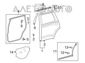 Bare rear left door for Toyota Sequoia 2016