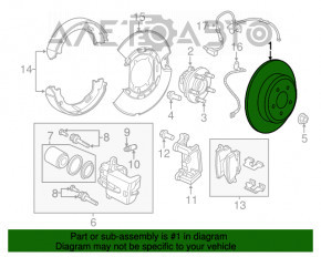 Rear left brake disc Dodge Challenger 09-23 320/10mm
