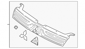 Radiator grill grill Mitsubishi Outlander 14-15 prerest, with emblem