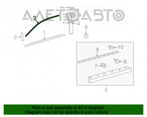 Upper front left door molding for Lexus RX350 RX450h 16-22