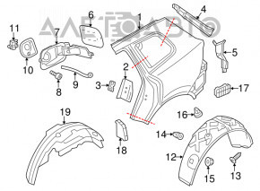 Quarter wing rear left VW Touareg 11-17