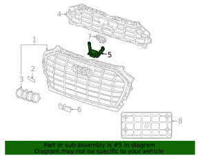 Audi Q5 80A 21-24 Front View Camera Bracket in Grille, 2-Piece
