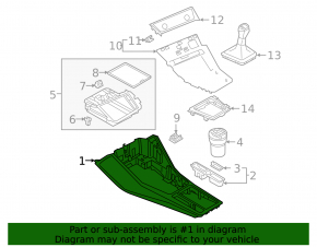 Upper center console trim for Audi Q3 83A 19-25, black, with backlight