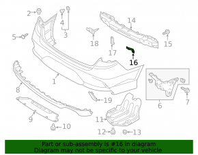 Rear bumper reinforcement bracket left upper Hyundai Sonata 18-19