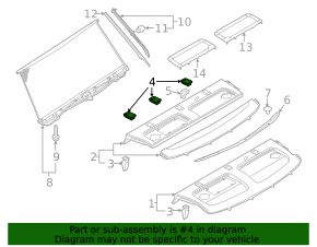 Child seat mounting cap in the rear shelf of the Audi A6 C7 12-18 beige