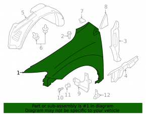 Front left fender Nissan Murano z51 09-14