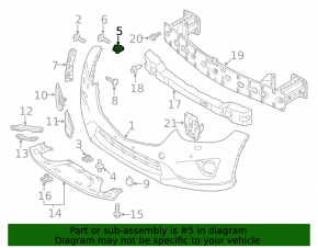 Right front bumper mount for Mazda CX-5 13-16 on the wing