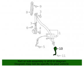 VW Jetta 19-23 Black Driver's Seat Belt Latch