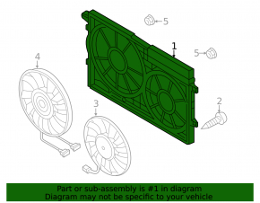 Diffuser radiator shroud assembly VW Beetle 12-19 2.5