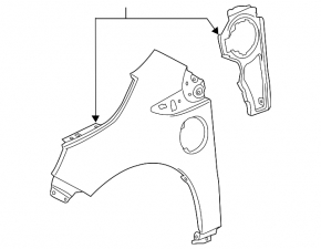 Front left wing Chevrolet Volt 11-15
