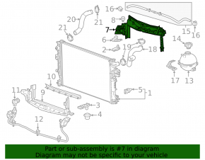 Upper radiator deflector Chevrolet Malibu 16-18 1.5T, 2.0T