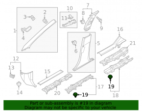 Front right door sill trim fastening for Nissan Ariya 23-25 (upper part)