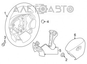 Naked steering wheel Nissan Pathfinder 13-16 rubber, black