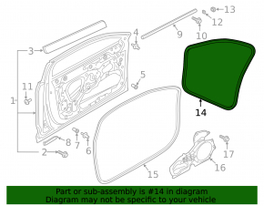 Door seal front left Audi A6 C8 19-