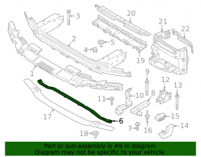 Small front bumper reinforcement for BMW 5 Series G30 2021-23. Bumper support, 2021-22.