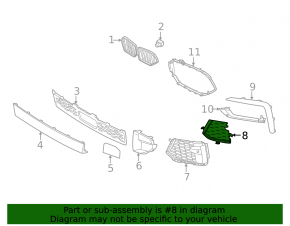 Front bumper grille, right side, BMW X6 G06 20-23 pre-restyling