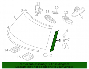 Windshield molding right Mini Cooper Countryman R60 10-16