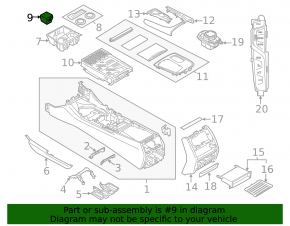 Rear center console pocket box for BMW 7 G11 G12 16-22